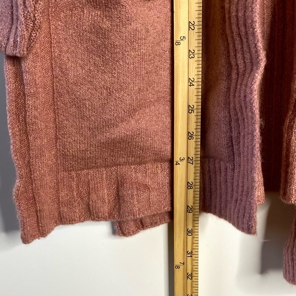 Topshop Women Open Front Cardigan Sz XS Dusty Pink Ribbed Pockets Drop Shoulder - Picture 6 of 13